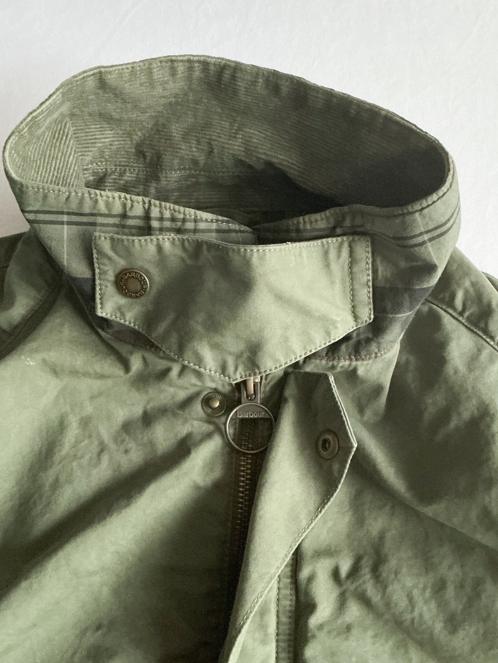 Barbour Jacket Olive Ashby Casual Cotton Field Pocket Utility Long Coat Mens Lg - Picture 6 of 16